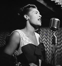Billie Holiday singing in a New York club