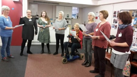 Attendees at Dynamic Meladies face-to-face Singing Class in Glasgow