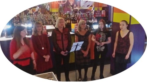 A group of our ladies singing at our event at Missoula, Glasgow