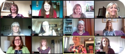 Screenshot of attendees at Virtual Strawberry Tea event